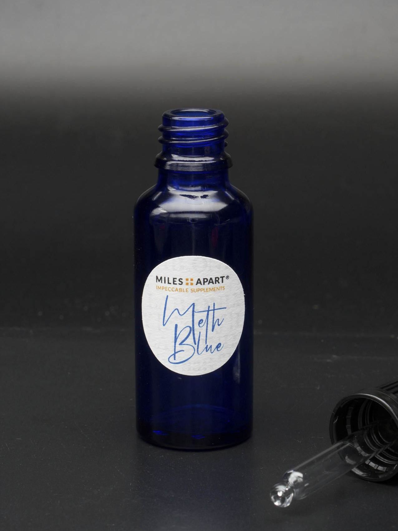 Meth Blue - Methylen Blau - 30ml blauglas Pipettenflasche offen - MilesApart